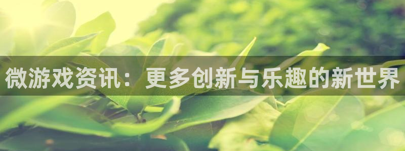 极悦娱乐注册官方登录app：微游戏资讯：更多创新与乐趣的新世